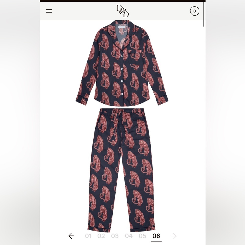 Desmond & Dempsey Sansindo Navy Pink pajamas